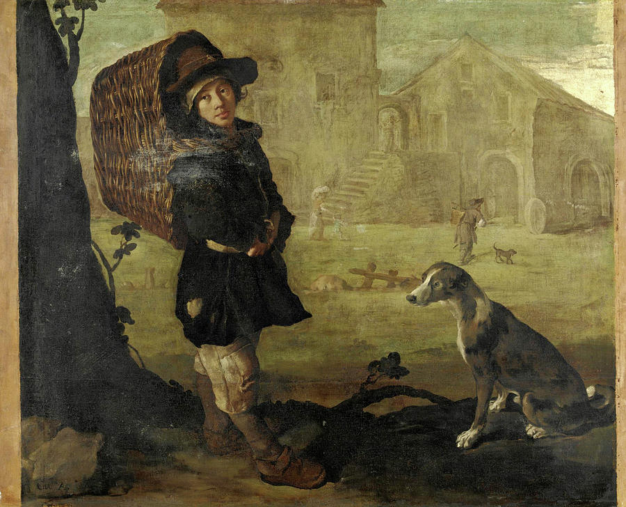 Portarolo col cane Painting by Giacomo Ceruti