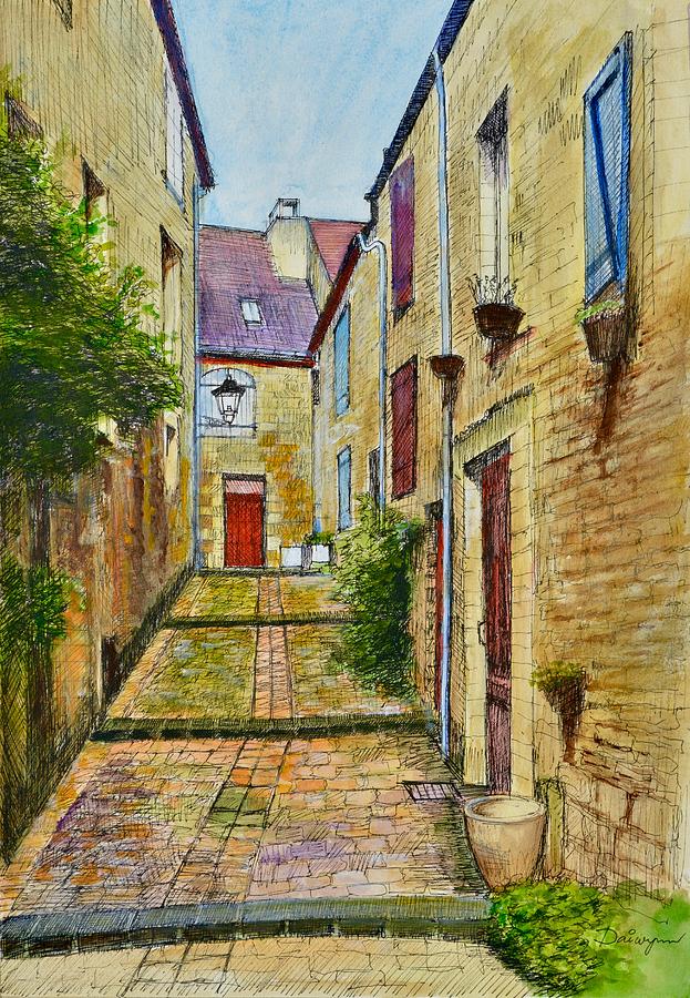 Porte Rouge Sarlat France Painting by Dai Wynn