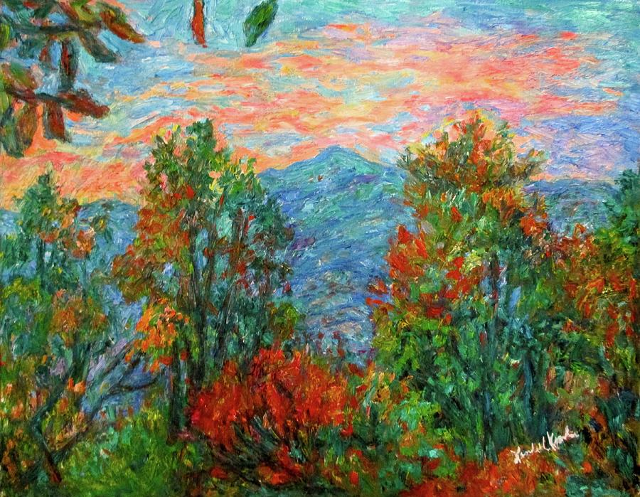 Porter Mountain in Fall Painting by Kendall Kessler