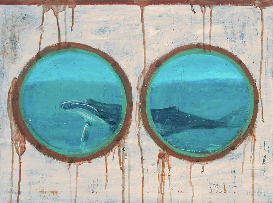Porthole Humpback Whale Painting by Ken Figurski