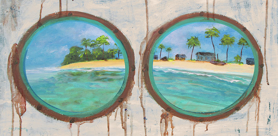 Porthole Island Painting Mixed Media by Ken Figurski