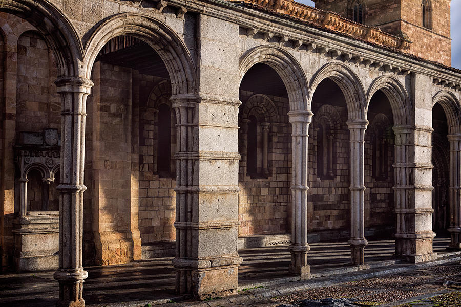 Romanesque Photograph - Portico of San Vicente Avila Spain by Joan Carroll