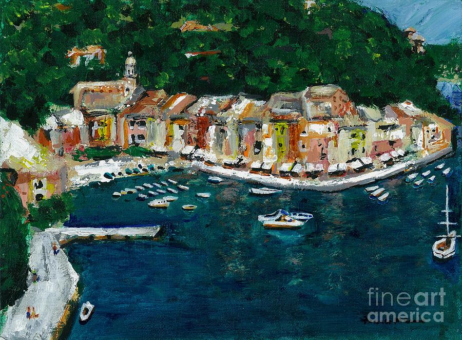 Boat Painting - Portifino Italy by Frances Marino