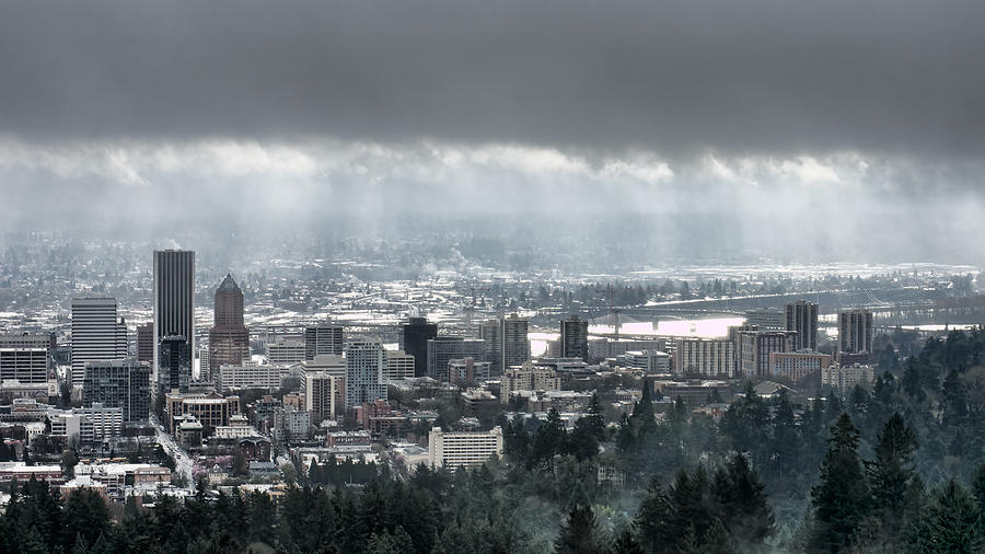 Portland After a Morning Rain Photograph by Don Schwartz