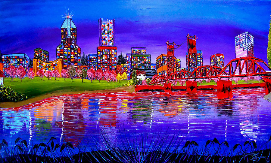 Portland City Lights 61 Painting by James Dunbar