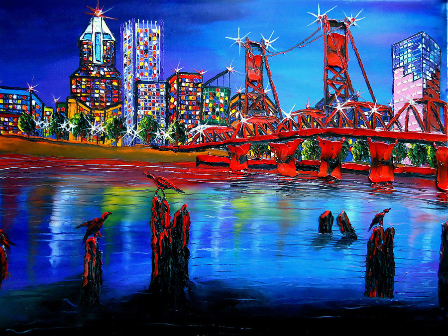 Portland City Lights #66 Painting by James Dunbar