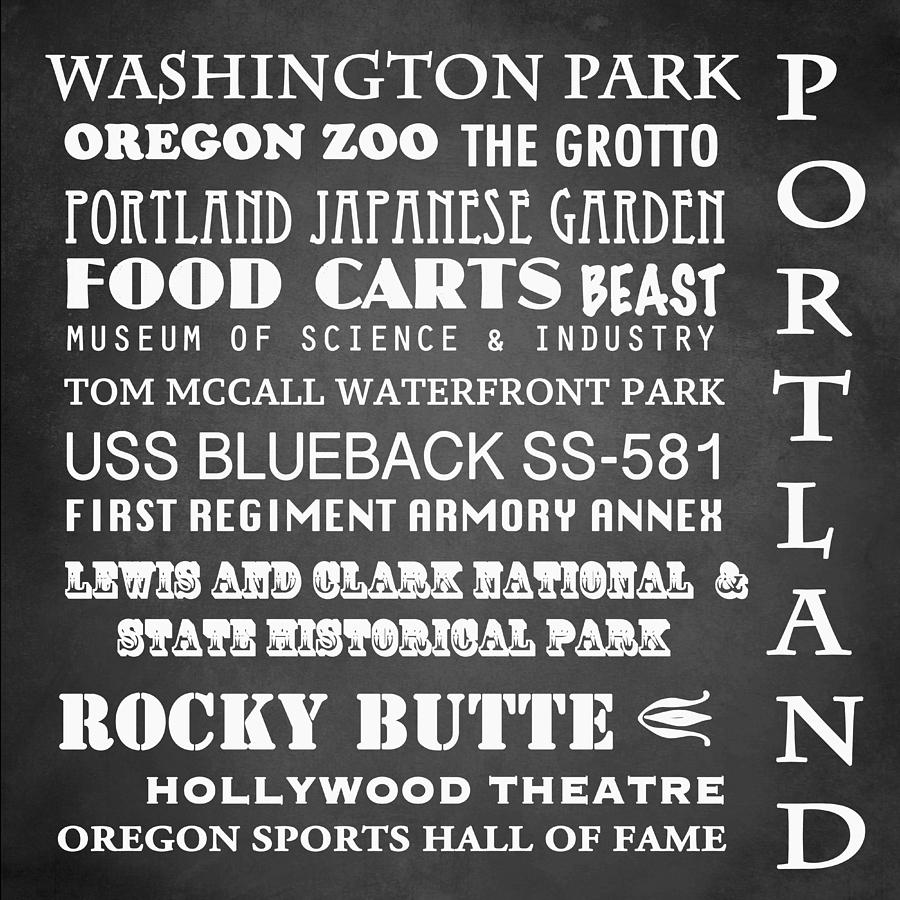 Portland Famous Landmarks Digital Art by Patricia Lintner