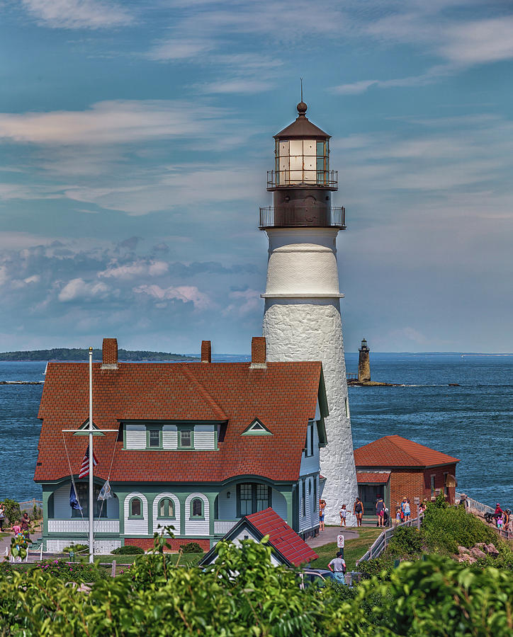 Portland Head Light and Ram Island Ledge Lighthouse Photograph by Brian MacLean