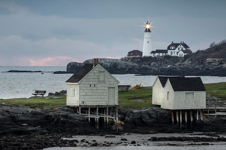 Landscape Photograph - Portland Head Light from Willard Beach by Colin Chase