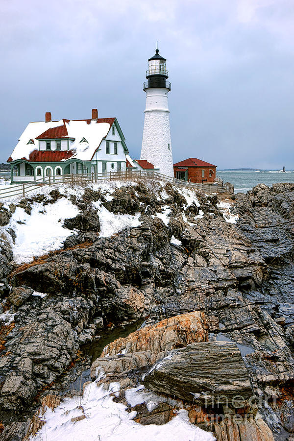Portland Head Light in Winter Photograph by Olivier Le Queinec