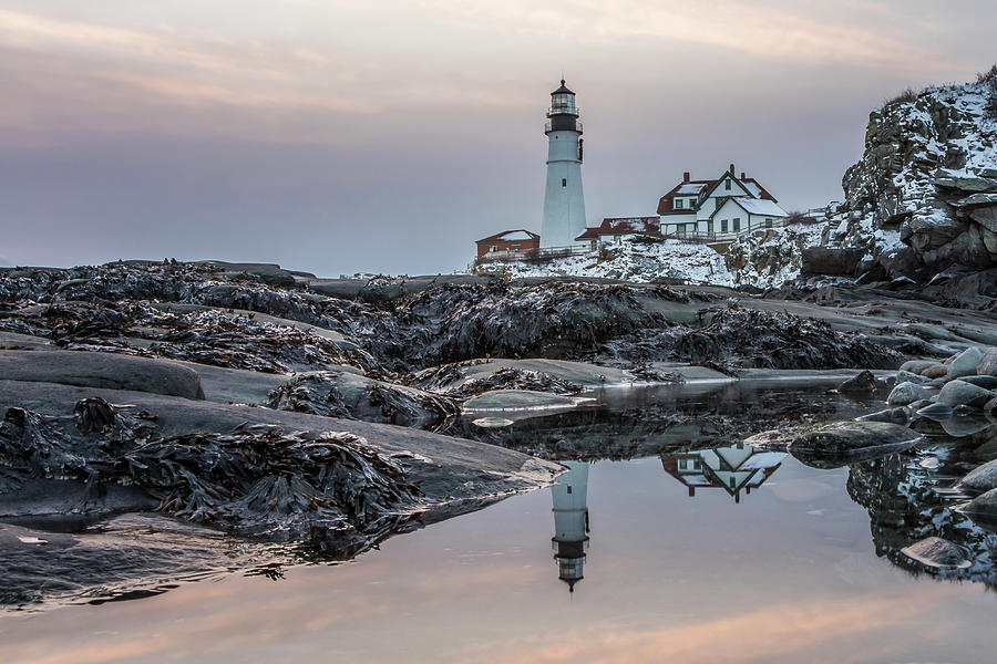 Portland Head Light Reflection Photograph by Colin Chase