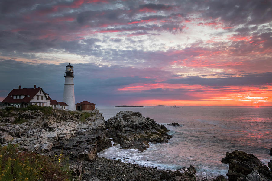 Portland Head Light Sunrise Photograph by Colin Chase
