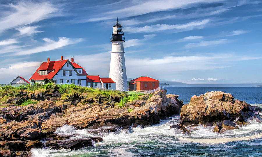 Portland Head Lighthouse Painting by Christopher Arndt