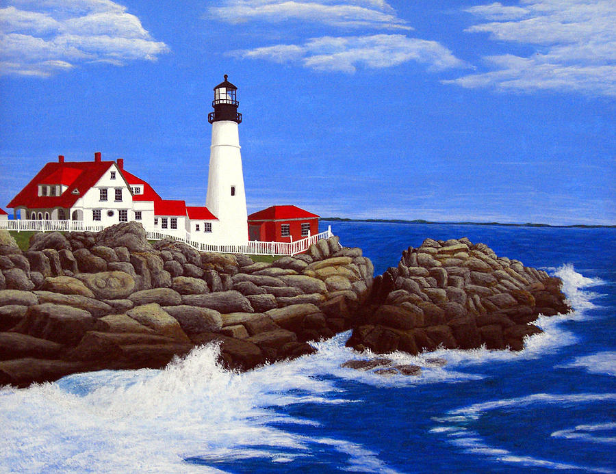 Lighthouse Painting - Portland Head Lighthouse by Frederic Kohli