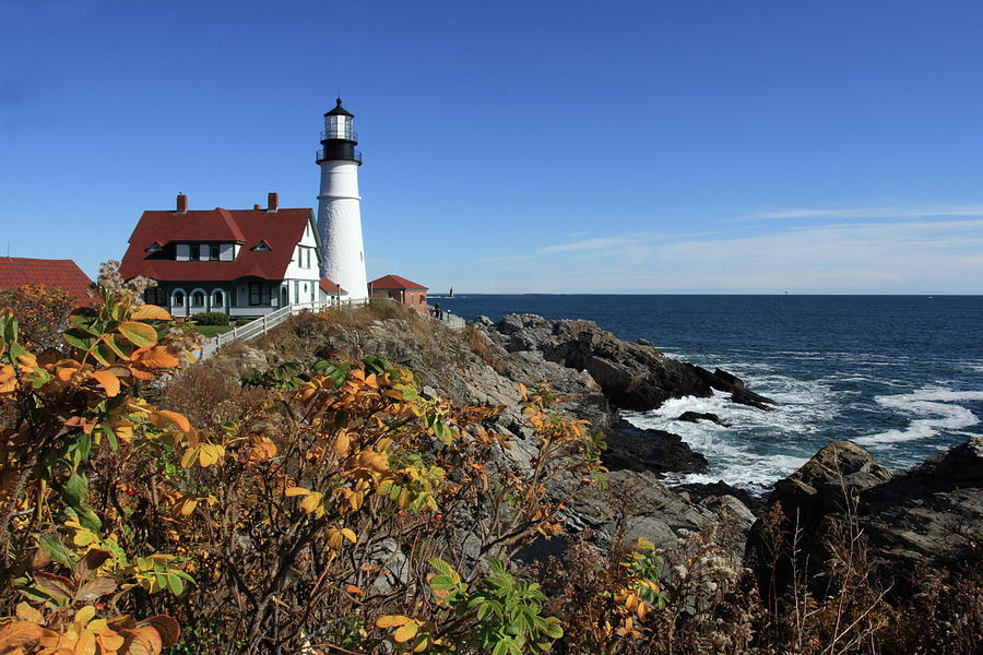 Portland Head Lighthouse in the Fall Photograph by Lou Ford