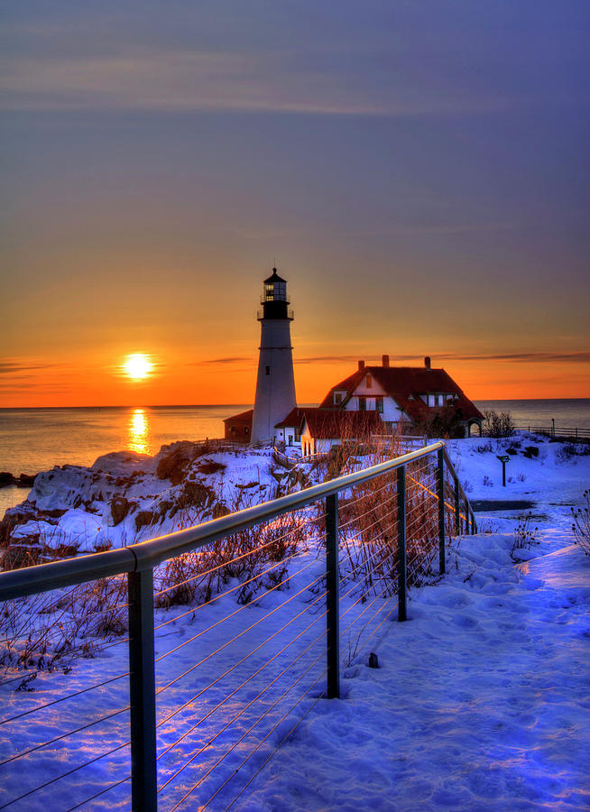 Portland Head Lighthouse Sunrise - Maine Photograph by Joann Vitali