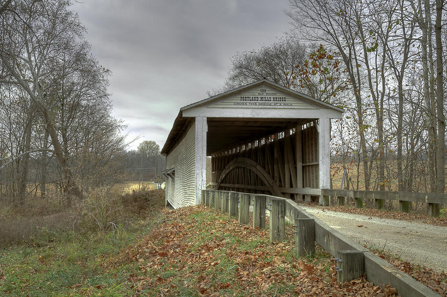Portland Mills/Dooley Station covered bridge Photograph by Jack R Perry