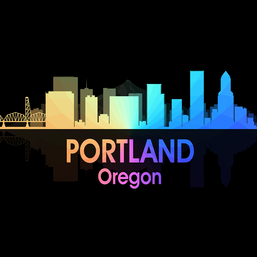 Portland Digital Art - Portland OR 5 Squared by Angelina Tamez