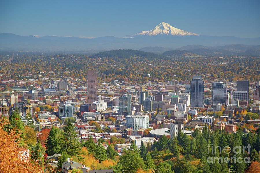 Portland, OR in Autumn Photograph by Bruce Block