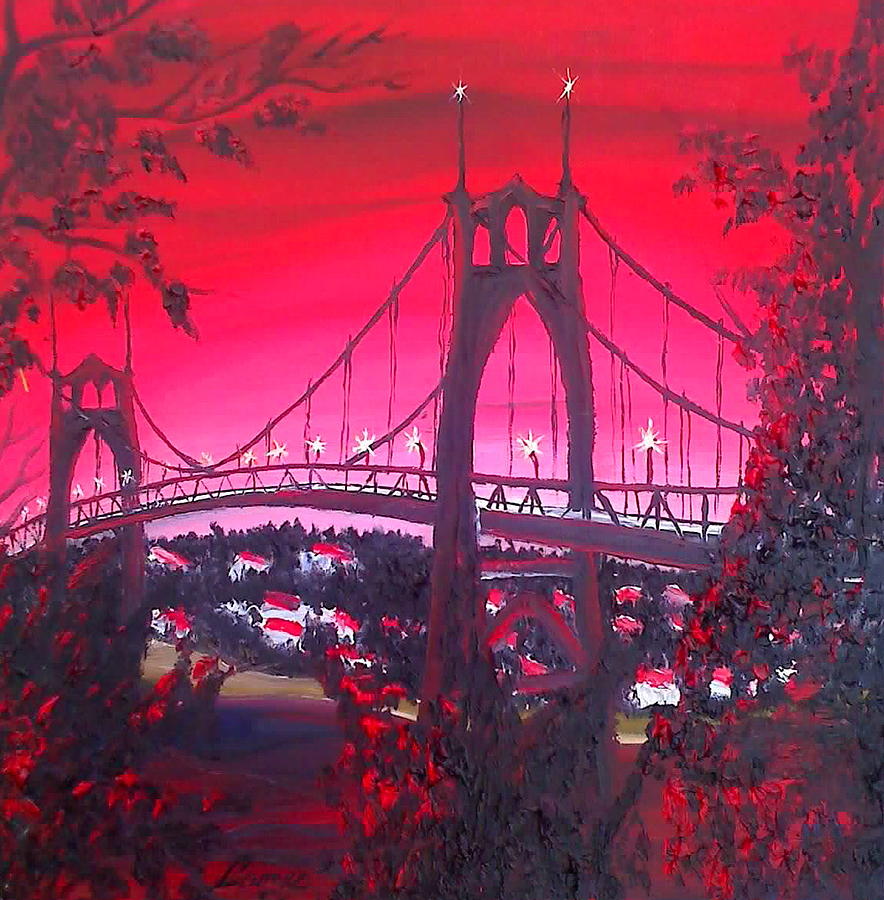 Portland St. Johns Bridge Painting by James Dunbar