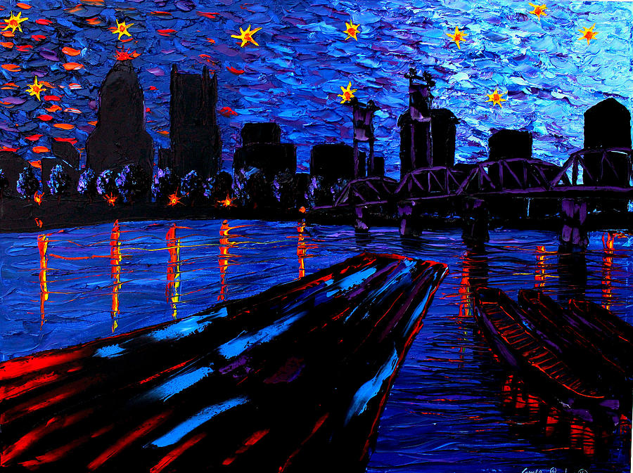 Portland Starry Night #6 Painting by James Dunbar