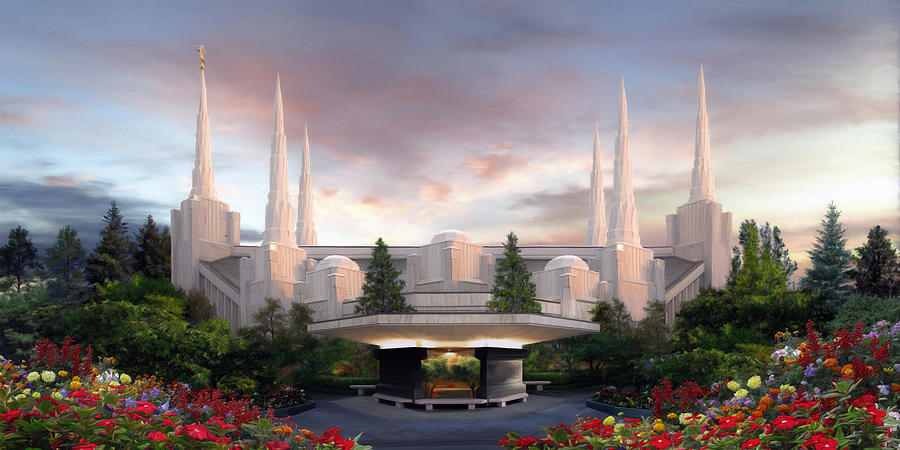 Portland Painting - Portland Temple by Brent Borup Portland Painting - Portland Temple by Brent Borup