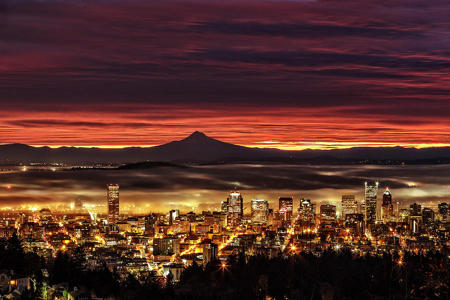 Portland Waking Up Photograph by Wes and Dotty Weber