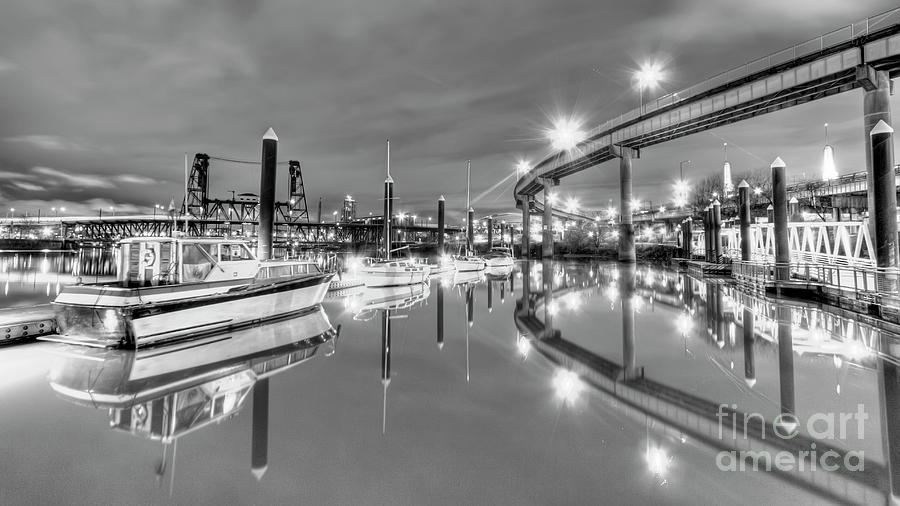 Portland Oregon Photograph - Portland Waterfront Overpass and Boats by Dustin K Ryan