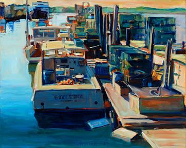 Boat Painting - Portland Wharf by Neil Wyrick