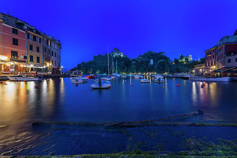 PORTOFINO BAY BY NIGHT - Notte sulla baia di Portofino Photograph by Enrico Pelos