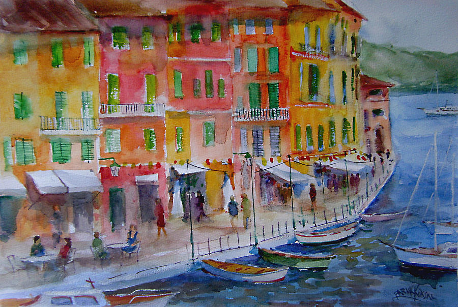 Portofino... Painting by Faruk Koksal