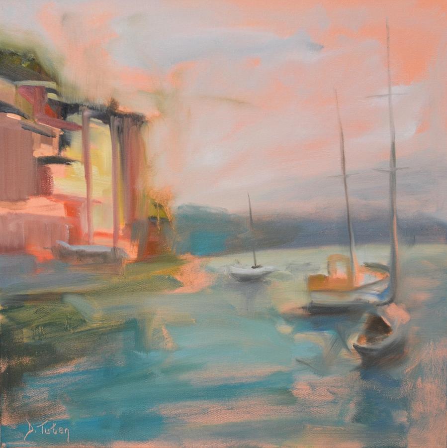 Portofino from the Sea Painting by Donna Tuten