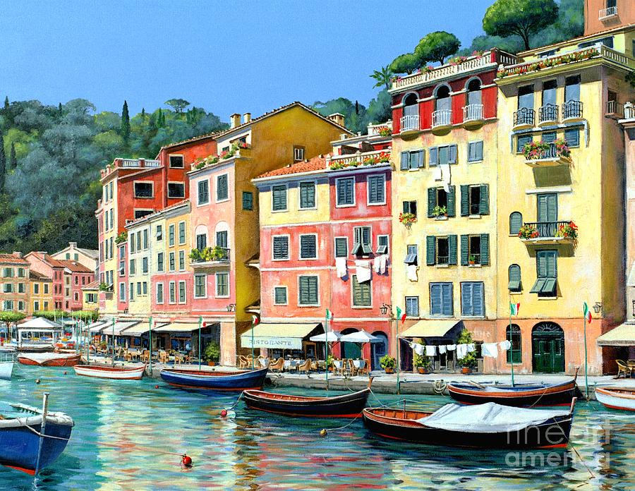Architecture Painting - Portofino Sunshine 30 x 40 by Michael Swanson
