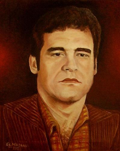 Portrait - Azzouz Jouiher Painting by Elmadani Belmadani