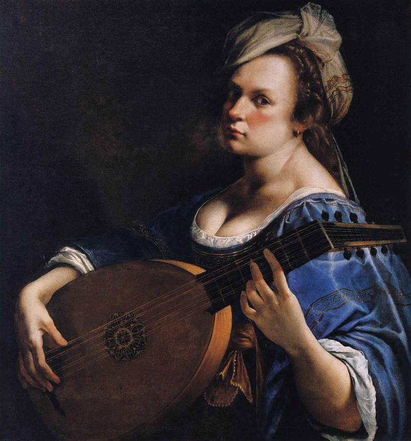 Portrait as a Lute Player Painting by Artemisia Gentileschi
