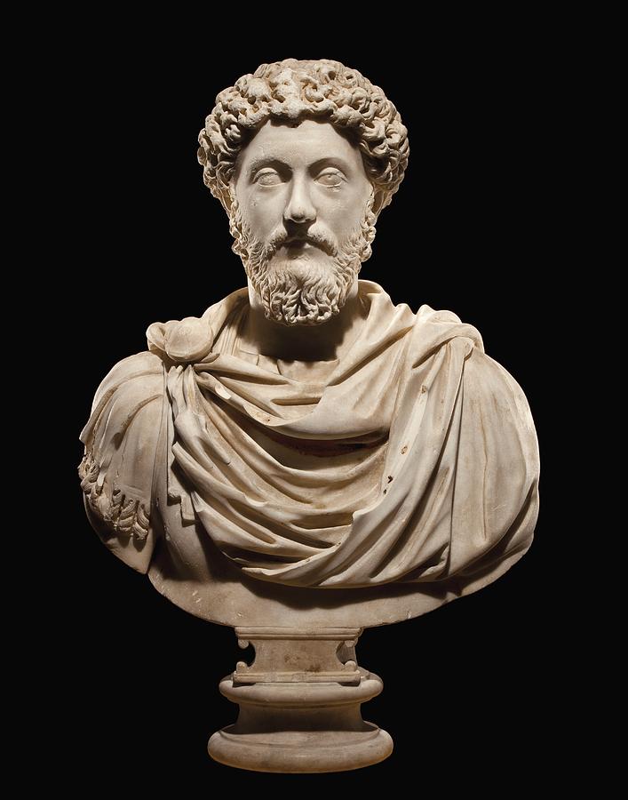 Portrait bust of Emperor Marcus Aurelius Photograph by Roman School