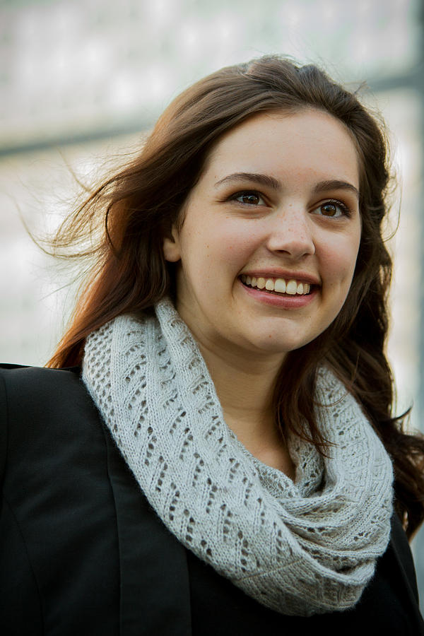 Portrait Close Up Of Young Beautiful Brunette Woman Laughing Photograph 4912