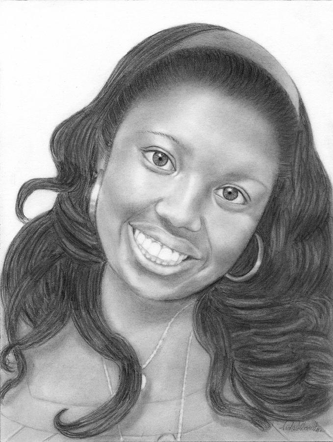 Portrait Commission Young Girl Drawing by Nicole I Hamilton