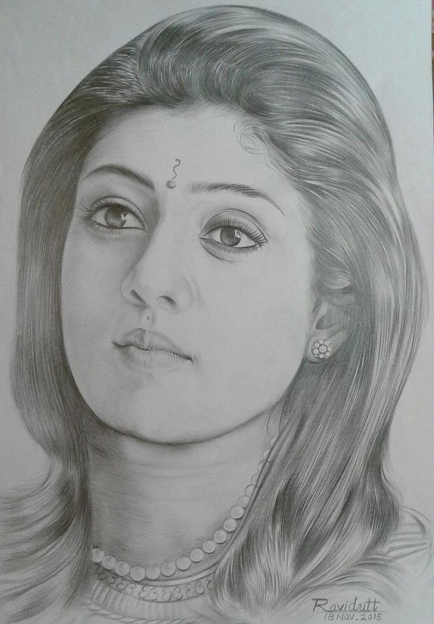 Portrait Drawing Drawing by Ravidutt Artist - Fine Art America