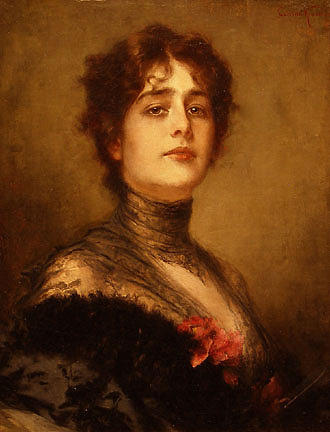 Portrait eines spanischein Lady Painting by Conrad Kiesel | Fine Art ...