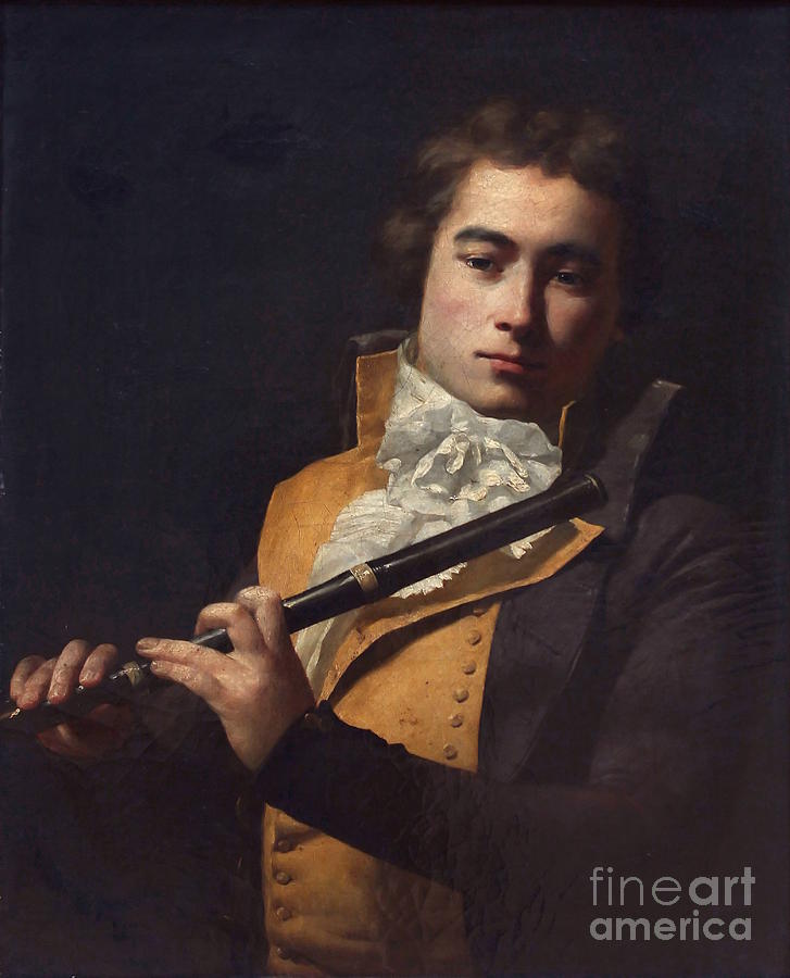 Portrait flutist Francois Devienne Painting by Celestial Images