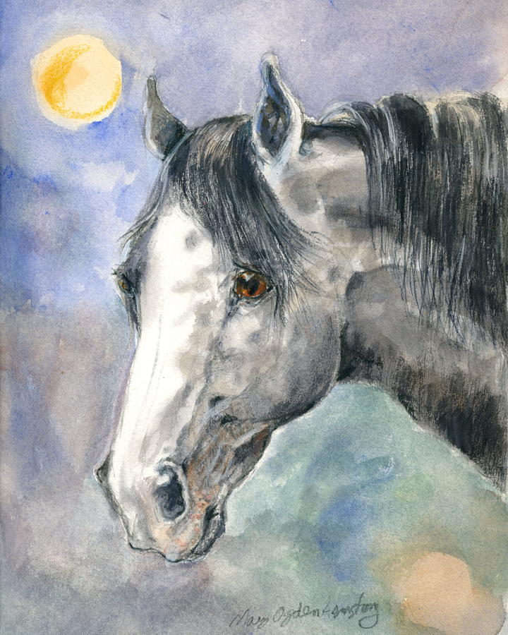 portrait Gray II Painting by Mary Armstrong