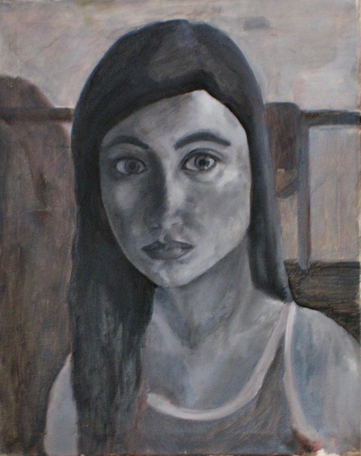 Portrait in Gray Scale Painting by Julia Rakowski