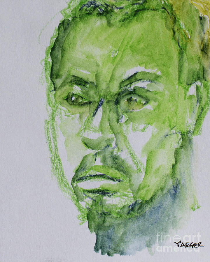 Portrait in Green Painting by Robert Yaeger
