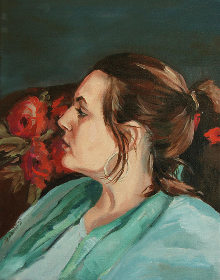 Portrait in Profile Painting by Synnove Pettersen