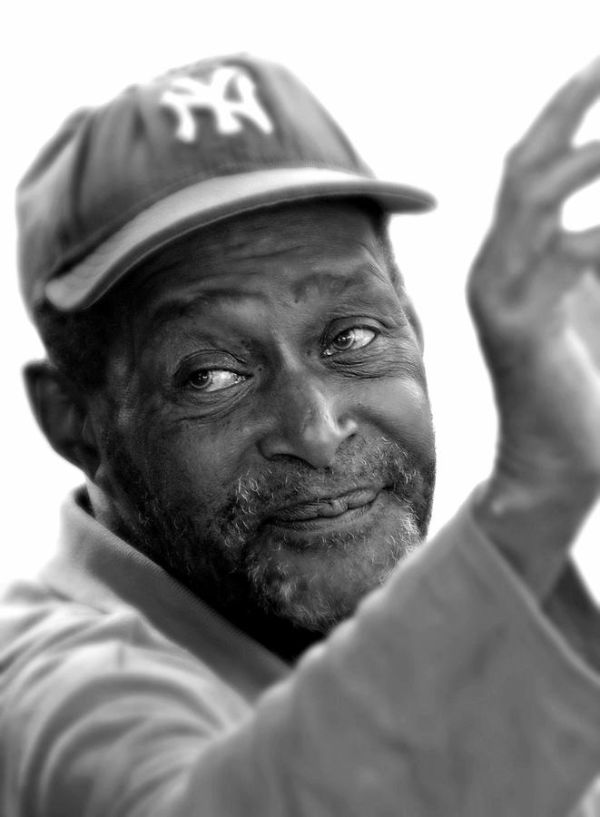 New York Yankees Photograph - Portrait Male with Yankee Cap by Diana Angstadt