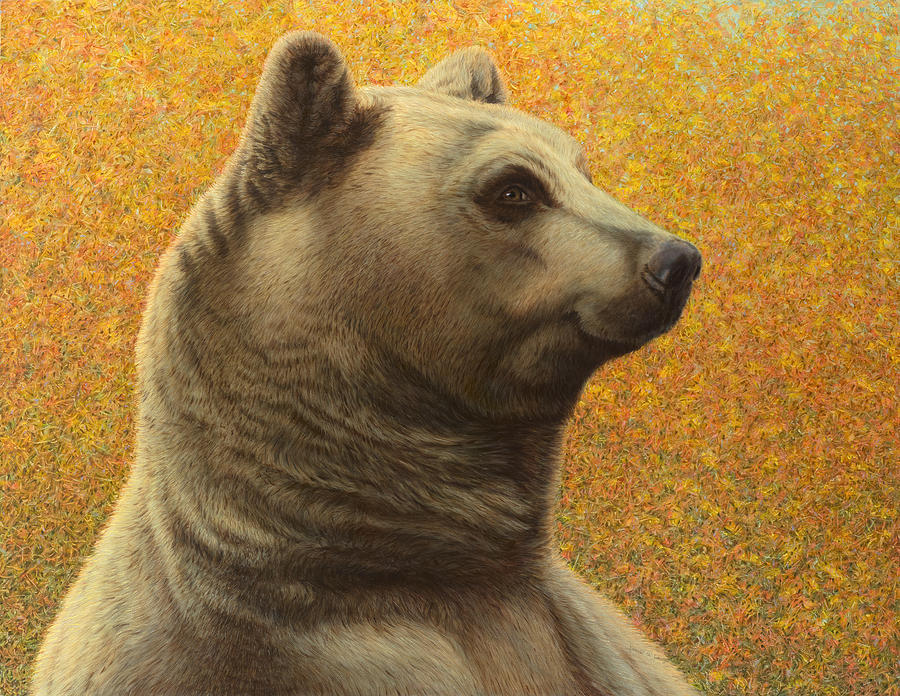 Fall Painting - Portrait of a Bear by James W Johnson