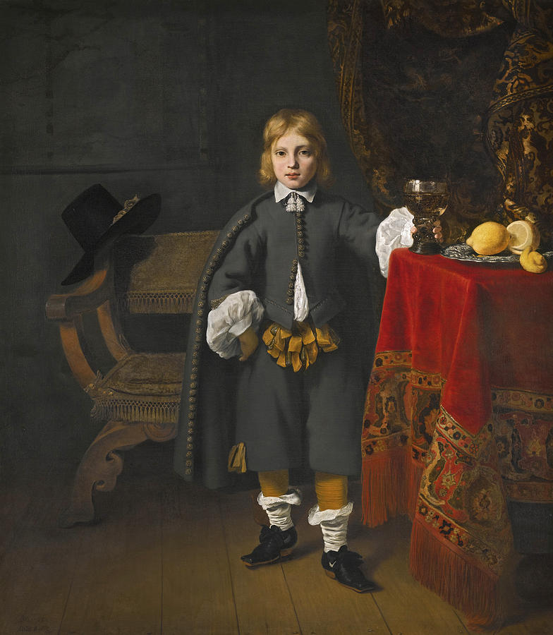 Portrait of a Boy said to be the Artists Son aged 8 Painting by Ferdinand Bol