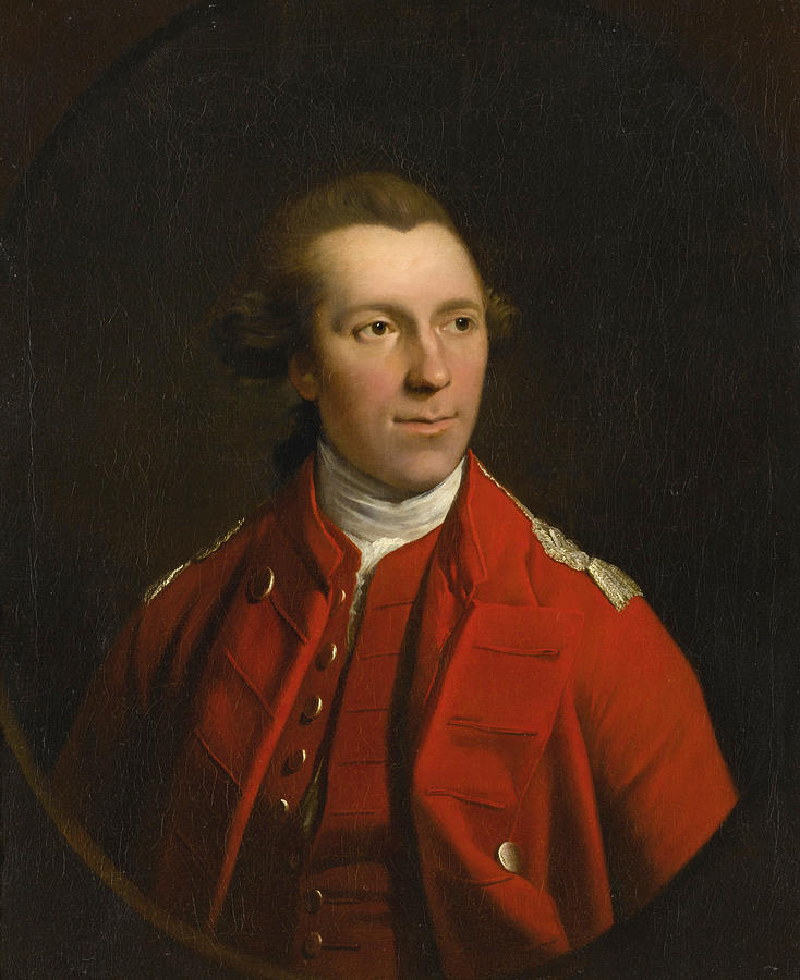 Portrait of a British Officer in Red Uniform Painting by Attributed to Robert Edge Pine