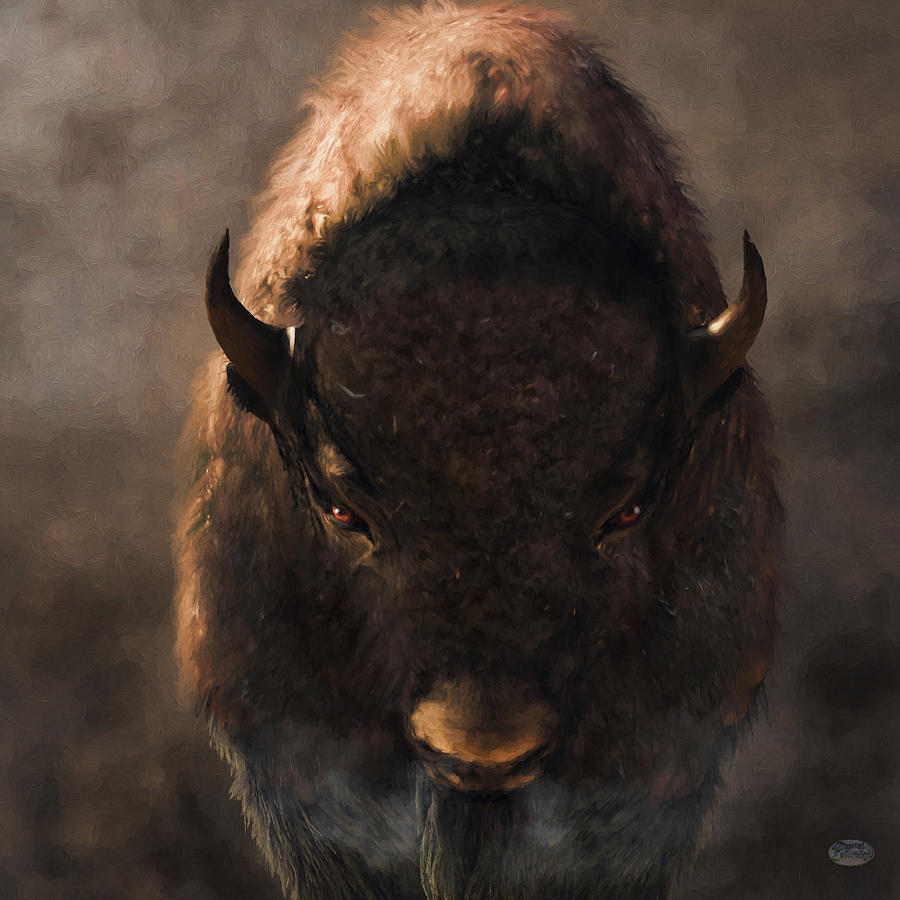 Portrait of a Buffalo Digital Art by Daniel Eskridge